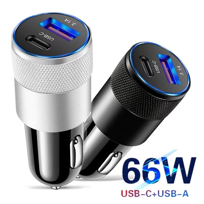 Usb C Power Adapter - 66W USB-autolader, type C, voor snel