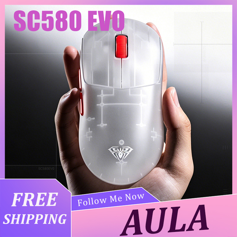 Mini Wireless Mouse - AULA SC580 EVO Muis Lichtgewicht Draadloze