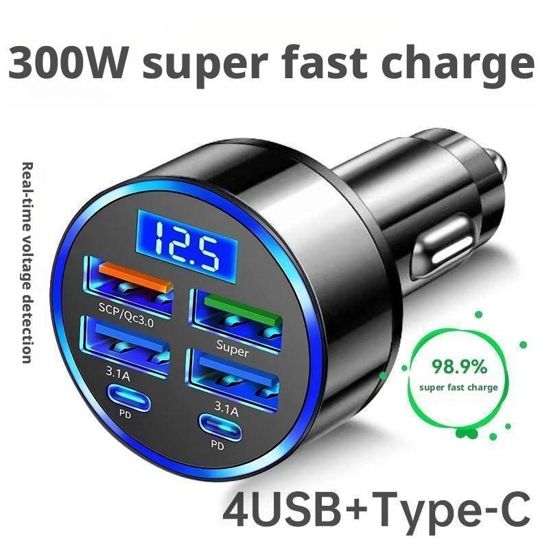 300W PD autolader 6 poorten sn - Usb C Power Adapter recensie en prijs