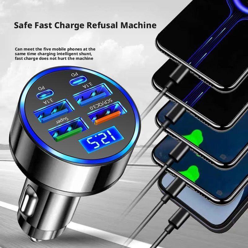300W PD autolader 6 poorten sn - Usb C Power Adapter recensie en prijs