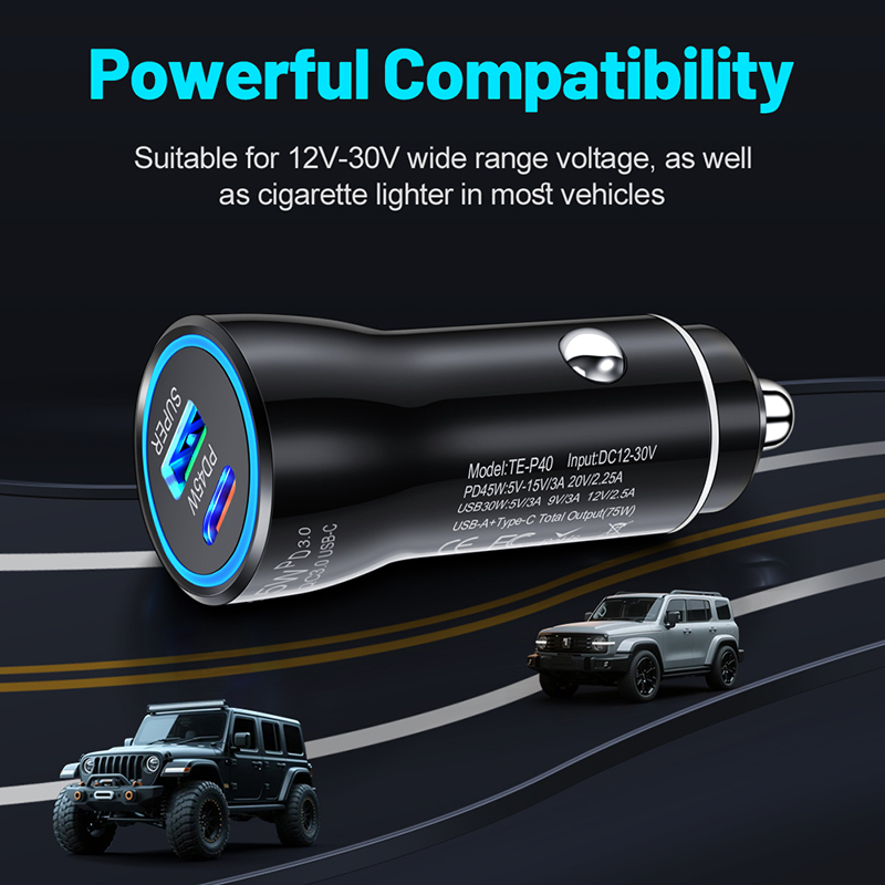Dubbele poort 45W USB-C autola - Usb C Power Adapter recensie en prijs