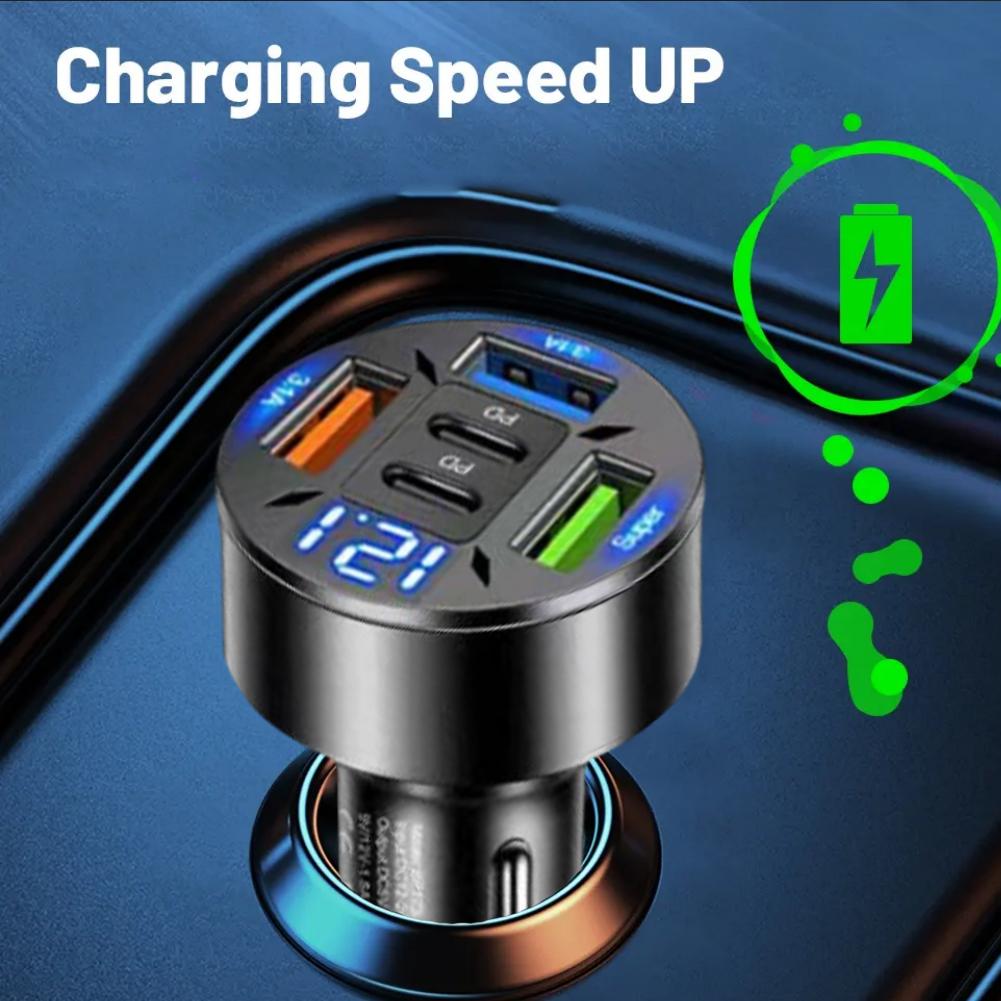 5-poorts autolader voor iPhone - Usb C Power Adapter recensie en prijs