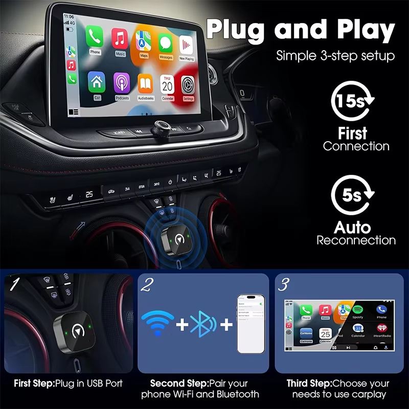 2-in-1 draadloze CarPlay-adapt - Usb C Power Adapter recensie en prijs