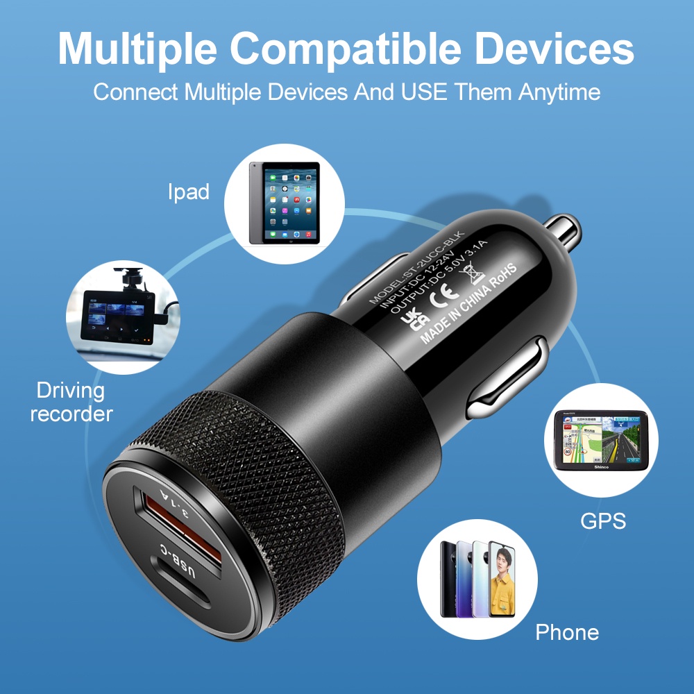 66W USB-autolader, type C, voo - Usb C Power Adapter recensie en prijs